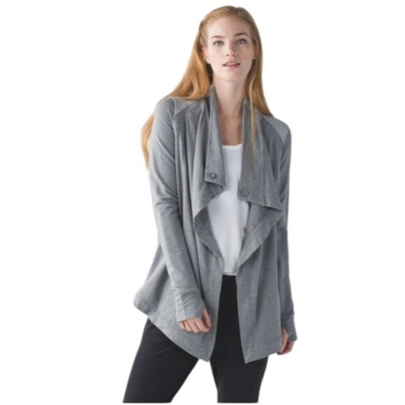Lululemon Coast Wrap Heathered Mod Medium Grey Size 4 - Picture 2 of 15